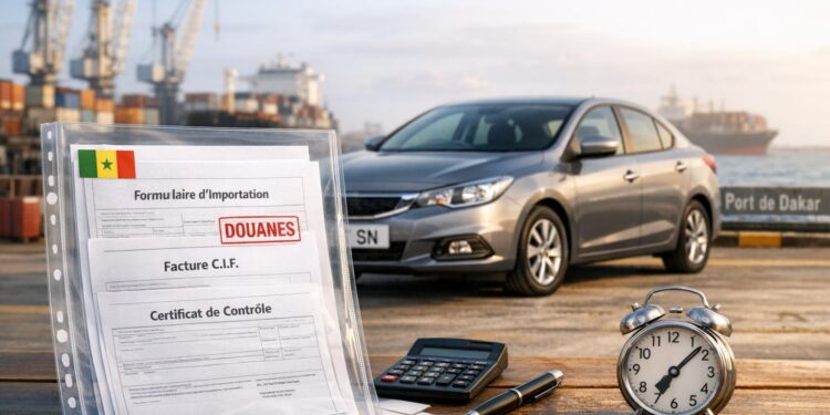 Guide import voiture Sénégal 2026 : taxes, documents, délais